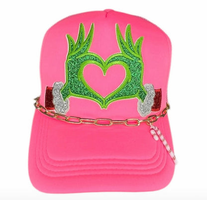 Grinch heart trucker