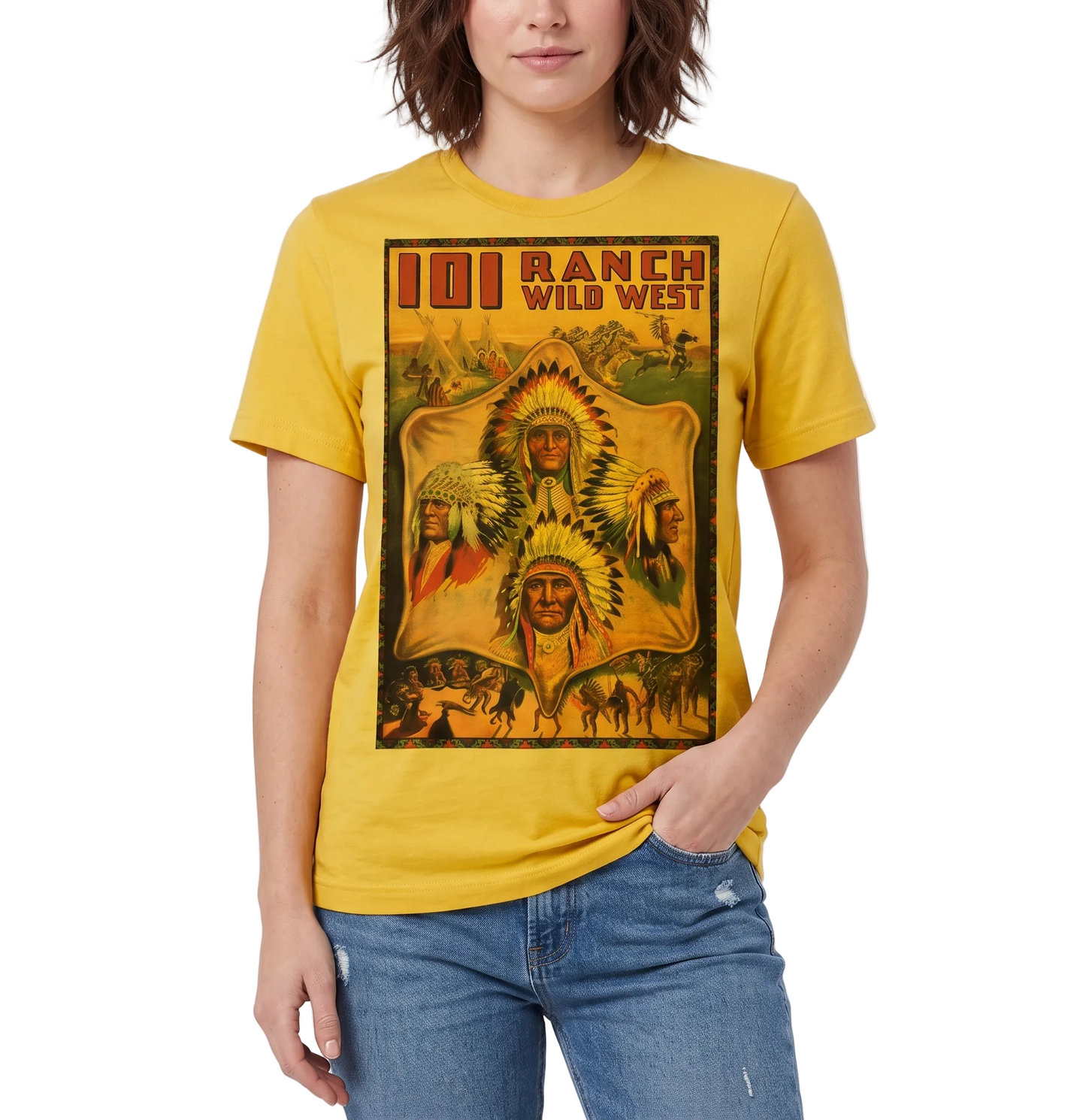 Vintage Indian T-Shirt on Yellow