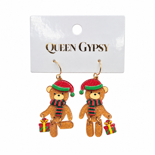 Christmas Cheer Bear Earrings