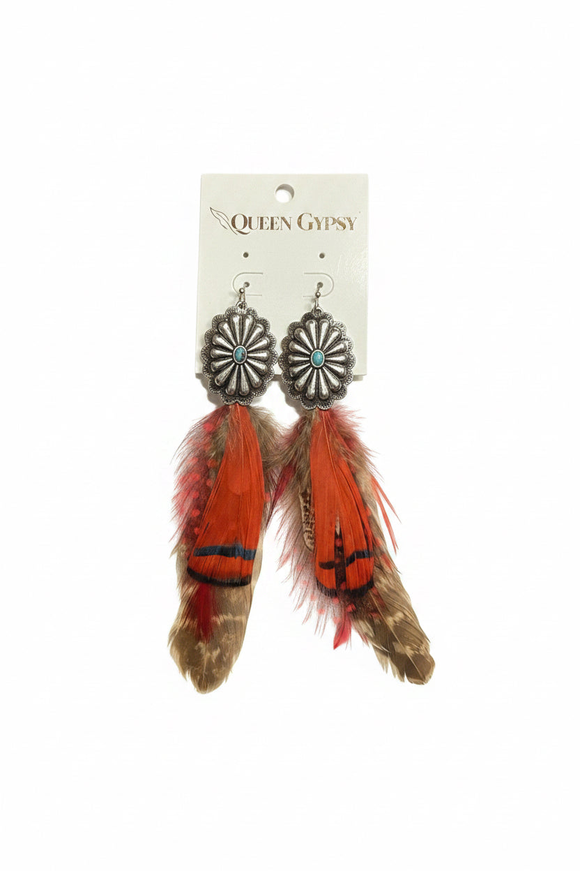 Painted Desert Feather Earrings