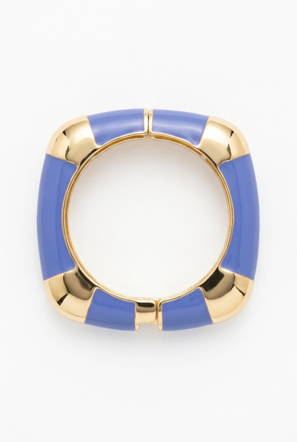 Gold Flat Enamel Hinge Bangle