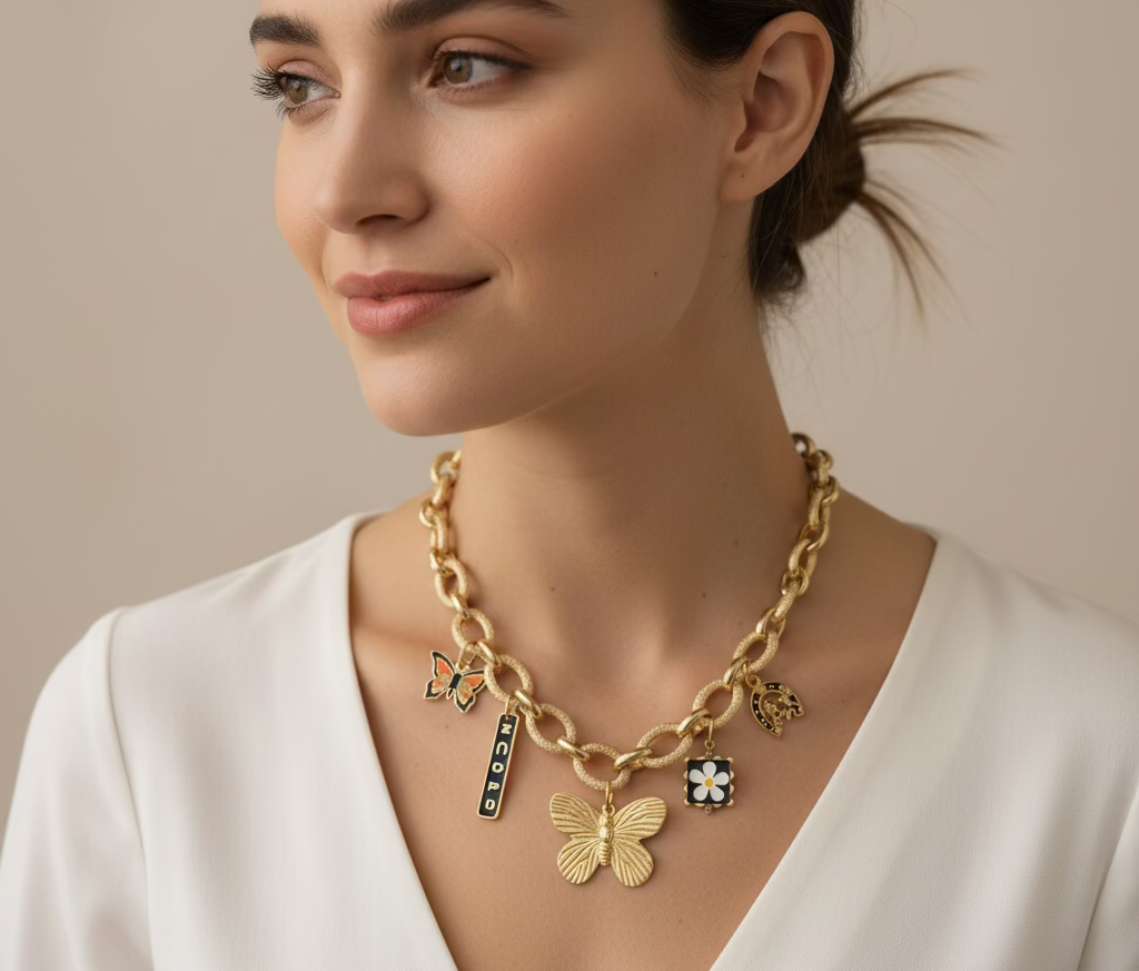 Gilded Muse Charm Necklace