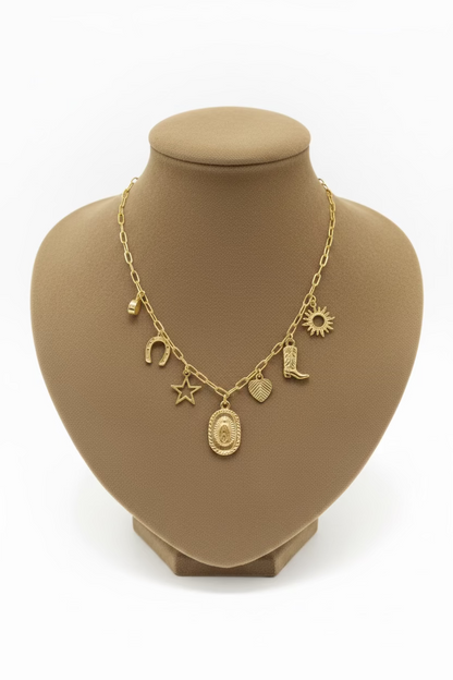 Cowgirl Love Story Charm Necklace in