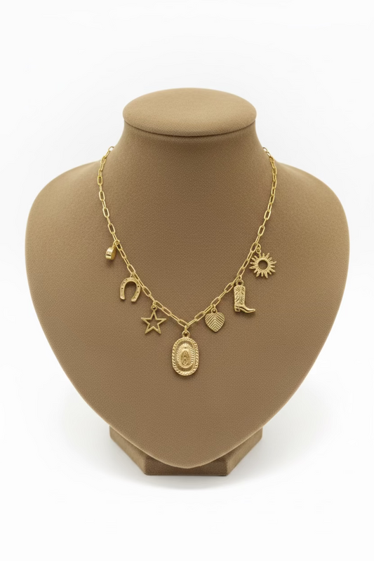 Cowgirl Love Story Charm Necklace in