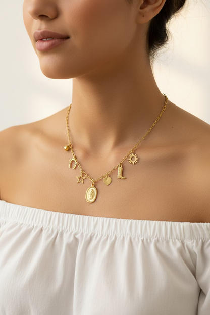 Cowgirl Love Story Charm Necklace in