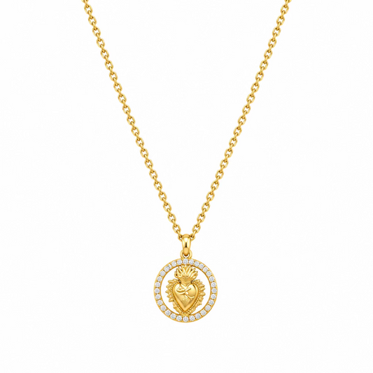 Floating Sacred Heart Necklace