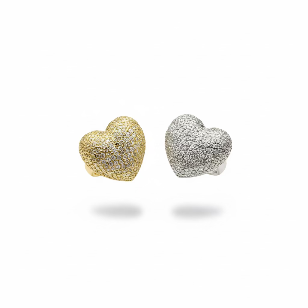 Large Pave Heart Ring
