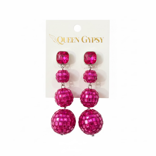 Triple Disco drop earrings