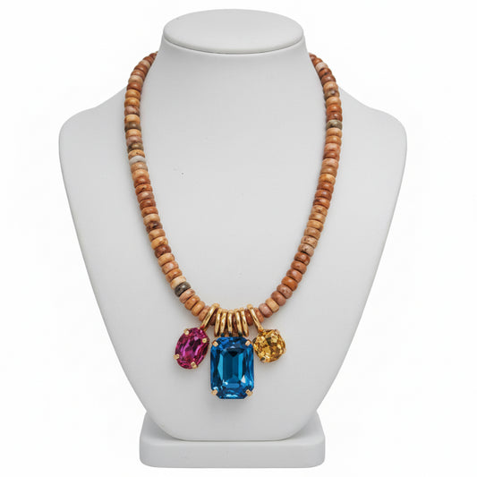 Saphire Sunset Charm Necklace