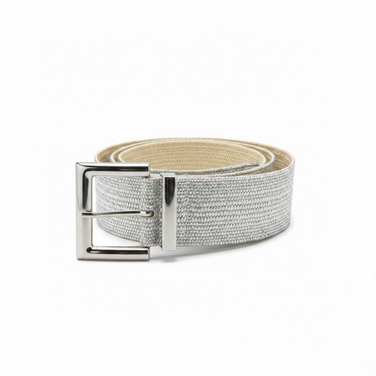 Metallic Woven Elastic Stretch Belt