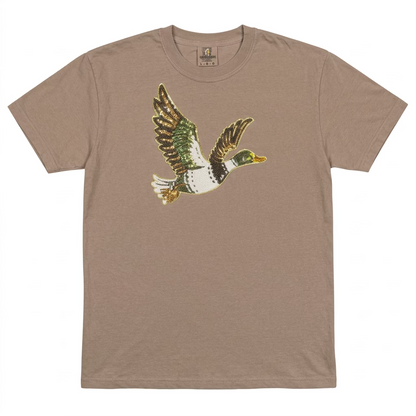 Soaring Mallard Sequin Patch on Espresso