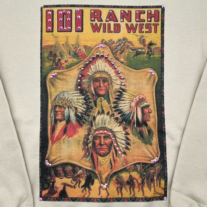 101 Indian on Tan Sweatshirt with crystals