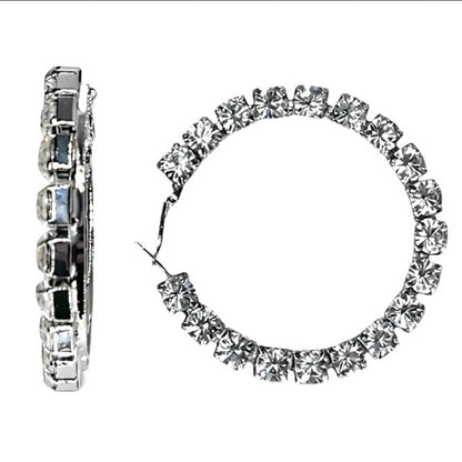 Crystal Hoops Side Mount Clr. Crystal