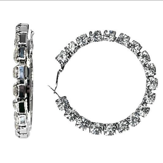 Crystal Hoops Side Mount Clr. Crystal