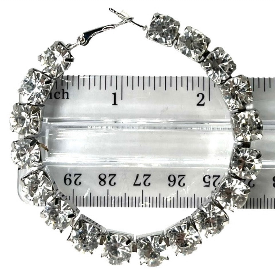 Crystal Hoops Side Mount Clr. Crystal