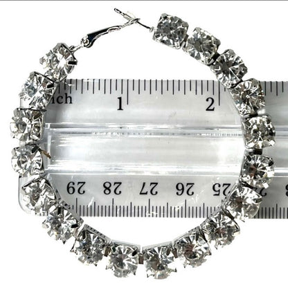 Crystal Hoops Side Mount Clr. Crystal
