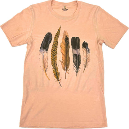Feather T-Shirt on Peach