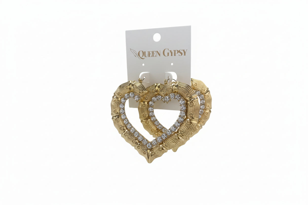 Bamboo heart hoops