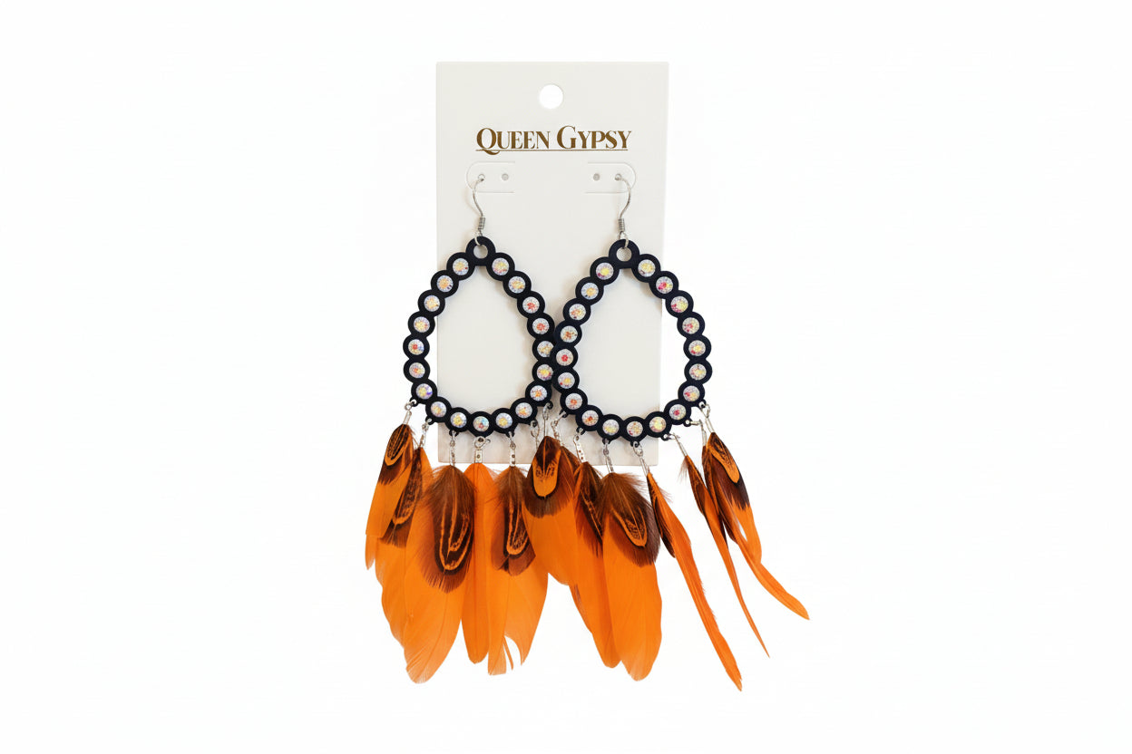 Orange and Blue AB Earrings