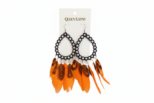 Orange and Blue AB Earrings