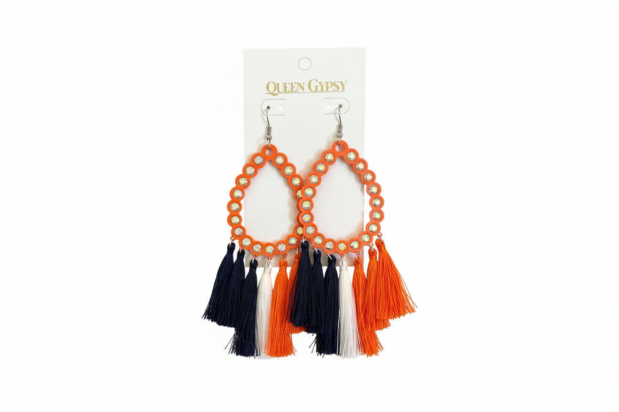 Orange and Blue AB Earrings