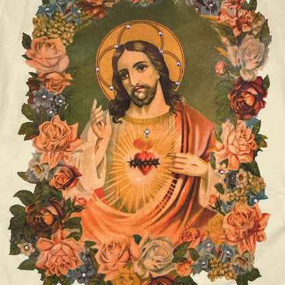 Jesus T-Shirt on Natural with Crystals