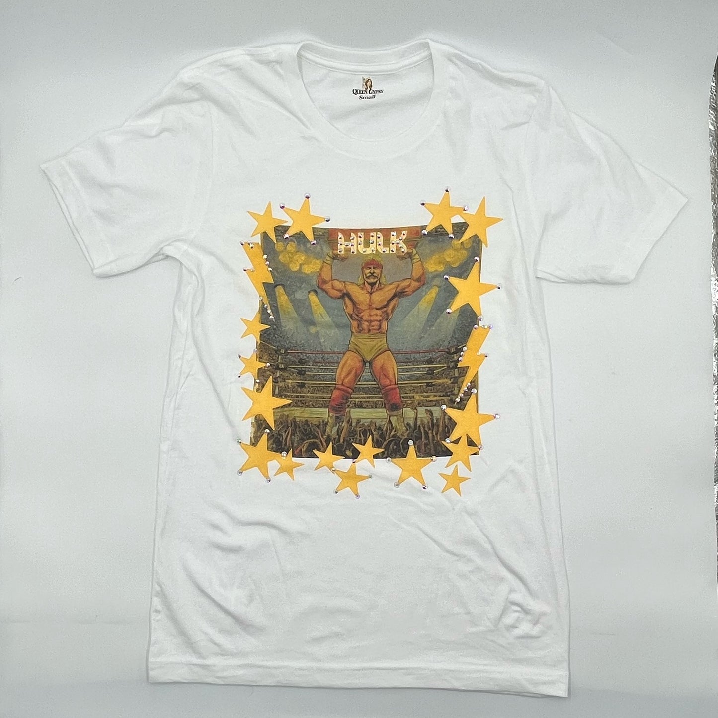 Hulk Hogan T-Shirt on White with Crystals