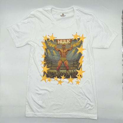 Hulk Hogan T-Shirt on White with Crystals