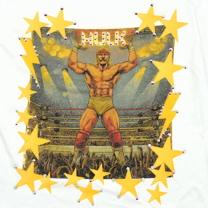 Hulk Hogan T-Shirt on White with Crystals