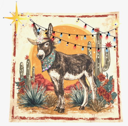 Christmas Donkey T-Shirt on Natural