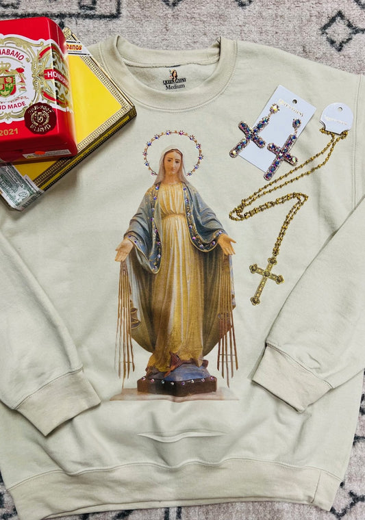 QG-Tan Madonna Sweatshirt