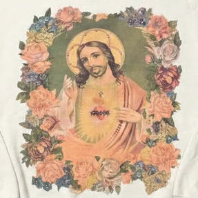 Jesus Sweatshirt on Tan with Crystals