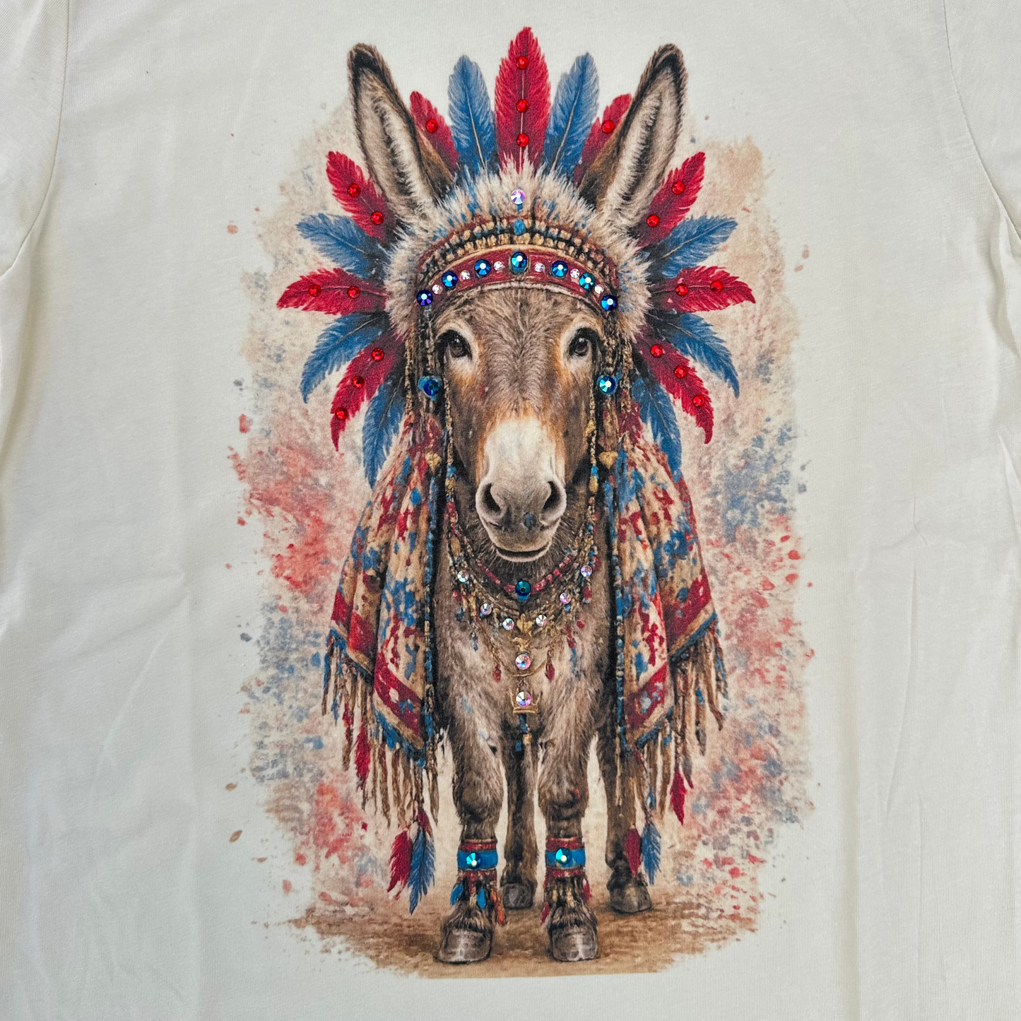 All American Ass T-Shirt on Natural with Crystals