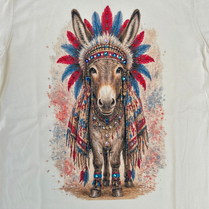 All American Ass T-Shirt on Natural with Crystals
