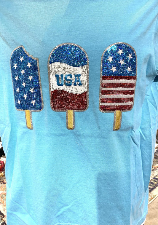Popsicle Patch Turquoise Comfort Colors TShirt