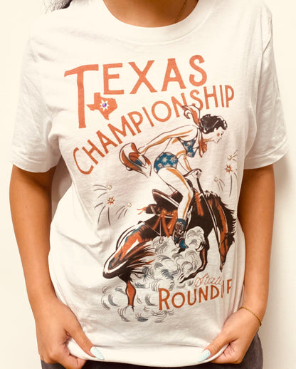 Texas Rodeo Gal T-shirt on Natural with Crystals