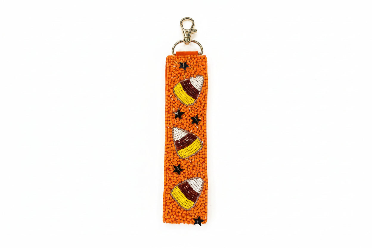 Holiday Beaded Wristlet Keychain Assorted
