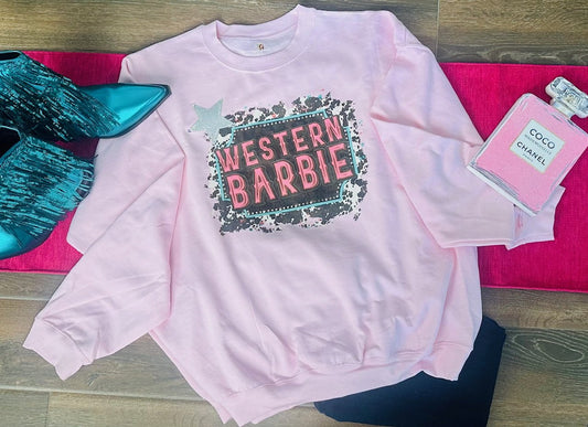 QG-Pink Western Barbie Sweatshirt