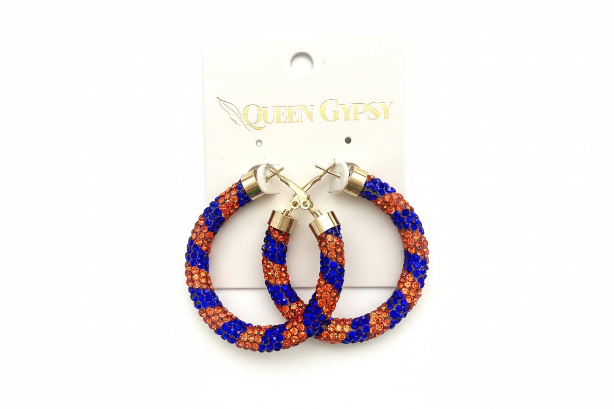 Astros bling hoops-Med