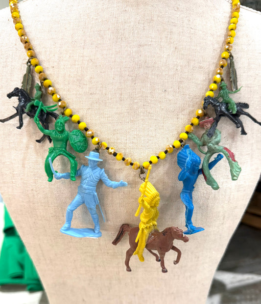 Vintage Cowboys & Indians long necklace