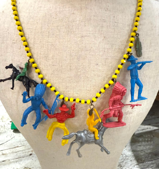 Vintage Cowboys & Indians long necklace