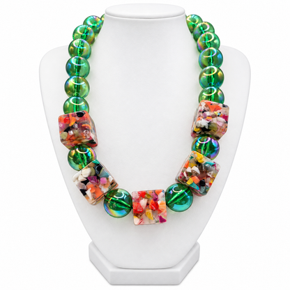 Confetti Block Bubble Statement Necklace
