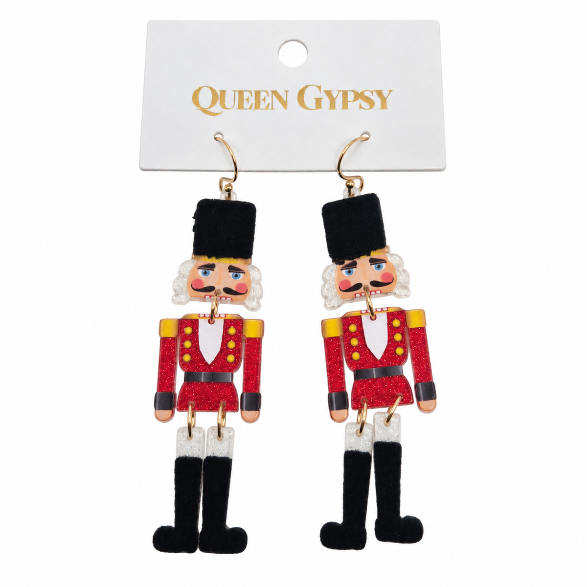 Acrylic Nutcracker Earrings -Large