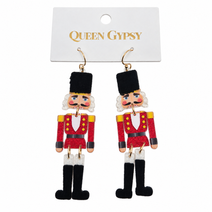 Acrylic Nutcracker Earrings -Large