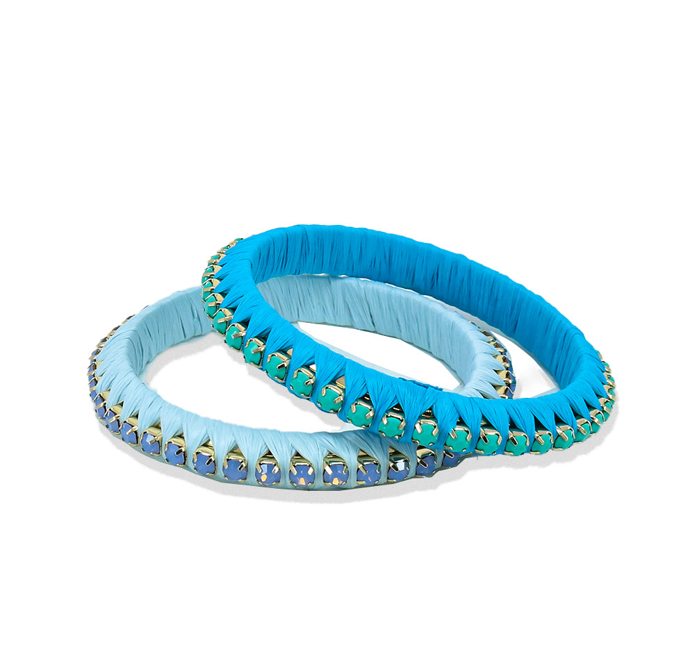 Wrap And Roll Rhinestone Bangle set