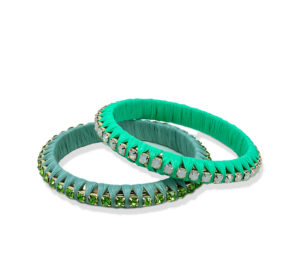Wrap And Roll Rhinestone Bangle set