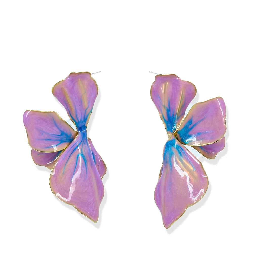 Violet Veil Petal Earrings