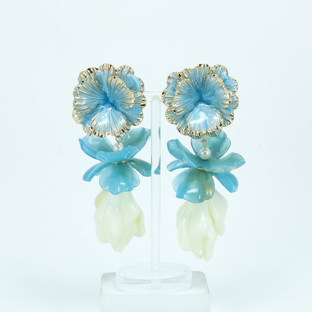 Cascading Petal Drop Earrings