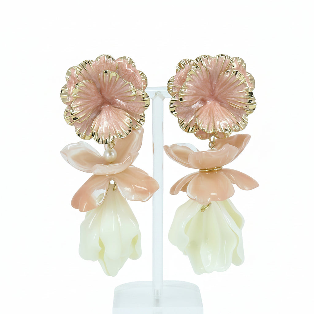 Cascading Petal Drop Earrings