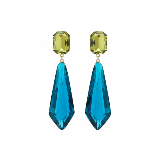 Faceted Obelisk Crystal Drop Earrings